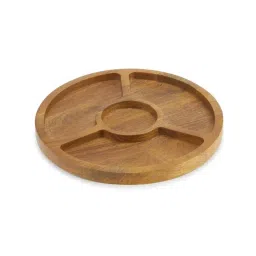 Fabindia Thar Natural Wood 1 Platter & 1 Dip Bowl image 5