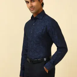 Allen Solly Navy Cotton Regular Fit Printed Shirt image 3