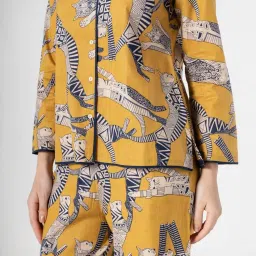 SAY Yellow Printed Pyjamas Set image 5