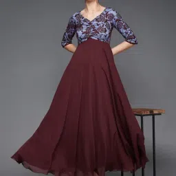 Miss Chase Wine Lace Maxi Dress-picture-12