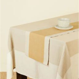 fabindia home Fabindia Mustard Cotton 98 TC 518 GSM Nadij Large Table Runner-picture-30