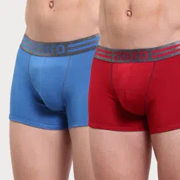 Zoiro Chinese Red & Sky Diver Regular Fit Trunks - Pack Of 2-image-25