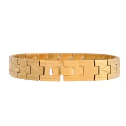 VOJ Gold Plated Textured Bracelets for Men image 4