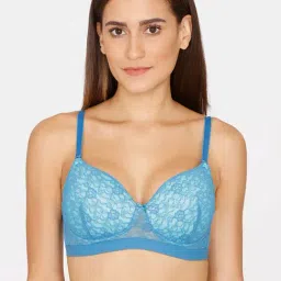 Zivame Sky Blue Non Wired Padded T-Shirt Bra-picture-23