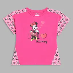 Blue Giraffe Kids Pink Printed T-Shirt-image-32