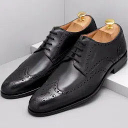 Ruosh Men's Willy Black Brogue Shoes-picture-30