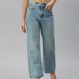 SHOWOFF Clean Look Blue Straight Fit Denim Jeans-image-92