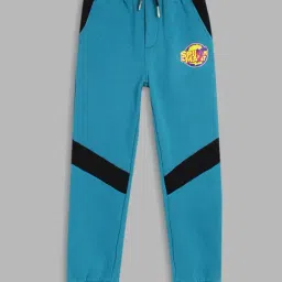 Blue Giraffe Kids Teal Blue & Black Color Block Joggers-image-26