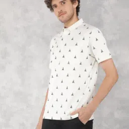 Crimsoune Club White Slim Fit Printed Polo T-Shirt-picture-20