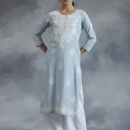 Libas Blue Floral Kurta-image-5