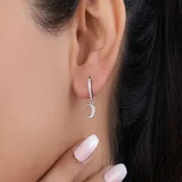 Zavya Moon Charm Gold Plated 925 Sterling Silver Earrings for Women-image-58