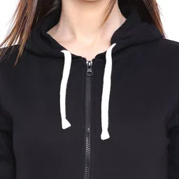 Campus Sutra Black Hooded Sweatshirt image 3