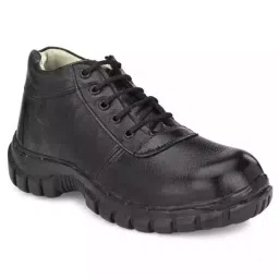 Armaduro Steel Toe Safety Shoes High Ankle Rubber Sole Black Leather Size UK 10, AD1015-picture-41