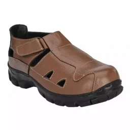 Armaduro Steel Toe Safety Shoes Low Ankle Rubber Sole Brown Leather Size UK 7, AD1022-picture-24