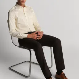 Louis Philippe Beige Cotton Regular Fit Printed Shirt image 5