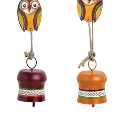 ExclusiveLane Set Of 2 Multicoloured Decorative Hanging Metal Wind Chime image 2