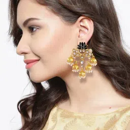 Zaveri Pearls Golden Alloy Jhumki Earrings-picture-22