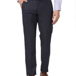 Park Avenue Blue Classic Fit Trousers-picture-40