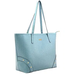 Fastrack Blue Textured Tote Handbag image 5