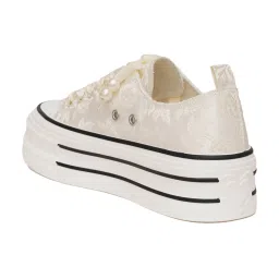 The White Pole Women's Beige Casual Sneakers image 5