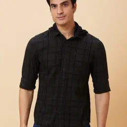 Being Human Green Slim Fit Checks Shirt-picture-15