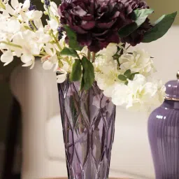 Pure Home and Living Purple Trellis Textured Glass Vase-picture-44