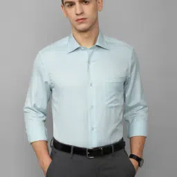Louis Philippe Gods & Kings Blue Cotton Regular Fit Texture Shirt-picture-13