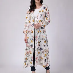 Scorpius White Floral Print Long Shrug-picture-9