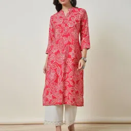 Soch Red Printed Straight Kurta-image-68