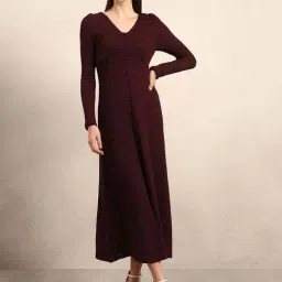 Vero Moda Winetasting Flared Fit Textured Dress-picture-16