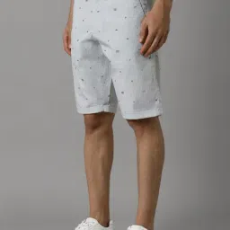 Louis Philippe Grey Slim Fit Printed Shorts image 3