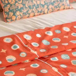 Freedom Tree Celestial Sky Pure Cotton Amber Orange Double Bedcover image 5