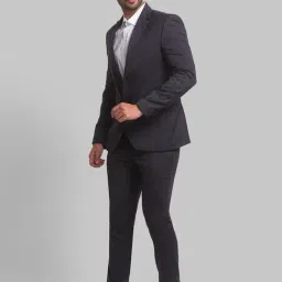 Parx Grey Regular Fit Self Pattern Two Piece Suit image 3
