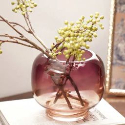 Pure Home and Living Red and Brown Ombre Glass Vase-picture-42