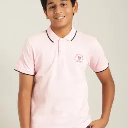Indian Terrain Kids Pink Printed Polo T-Shirt-picture-12