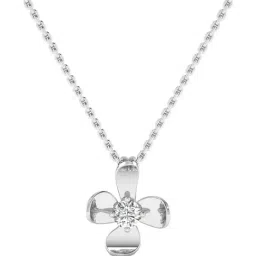 SHINE ETERNAL Lab Grown Diamond 14k (585) White Gold Petal Inspired Diamond Pendant for Women-picture-36