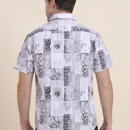 JadeBlue Grey Cotton Printed Regular Fit Shirt image 2