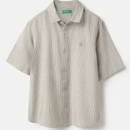 United Colors of Benetton Boys Brown Striped Shirt-image-19
