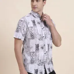 JadeBlue Grey Cotton Printed Regular Fit Shirt image 3