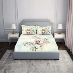 Spaces Essentials AW24 138 Multicolor Viscose 138 TC Double Bedsheet with 2 Pillow Covers-picture-5