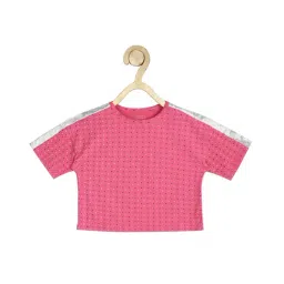 Peter England Kids Pink Printed T Shirt-image-48