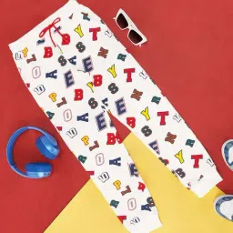 Pantaloons Junior Off-White Cotton Printed Trackpants-picture-22