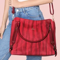 Lavie Red Textured Medium Handbag-image-21