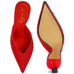 London Rag Women's Red Mule Shoes image 3