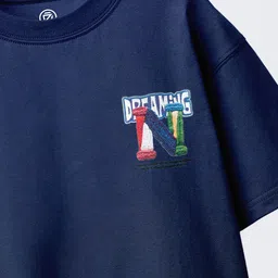 CODEZ Boys Pack Of 2 Printed Round Neck Drop-Shoulder Sleeves Cotton Oversized T-shirts image 2