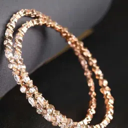 Priyaasi Artificial Stones Rose Gold Plated Bangle Sets-image-73