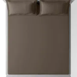 Sansaar Brown Cotton 210 TC Double Bedsheet & Comforter with 2 Pillow Covers image 4