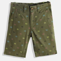 Tommy Hilfiger Boys Olive Green Printed Shorts image 3