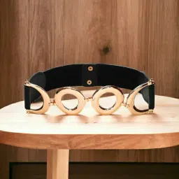 Crusset Black Stretchable Casual Belt for Women-image-11