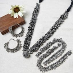 Teejh Irasha Silver Oxidised Jewellery Set-picture-47